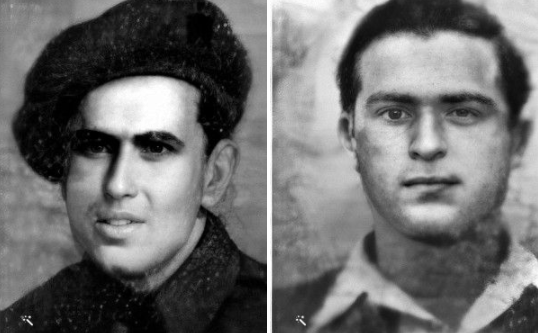 בני הדודים יעקב גבריאל צייגר (מימין) ויצחק ברוך ברגמן (משמאל) ז"ל. נפלו במלחמת השחרור