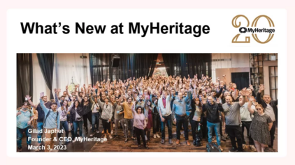 מה חדש ב-MyHeritage? הרצאתו של גלעד יפת, מייסד ומנכ״ל MyHeritage, בכנס הגנאולוגיה הבינלאומי