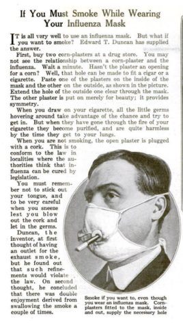 פתרון יצירתי למעשנים (Popular Science Magazine, מאי 1919)