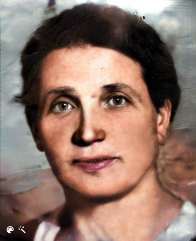 סבתא מצד אביה של מיכל, גיזלה נוסן (צביעה ושיפור תמונה: MyHeritage)
